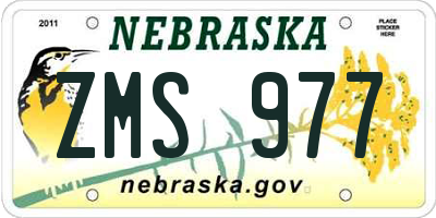 NE license plate ZMS977
