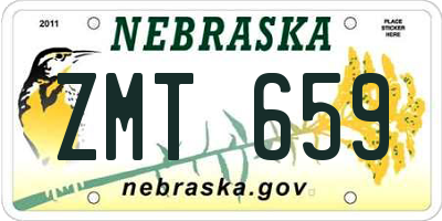 NE license plate ZMT659