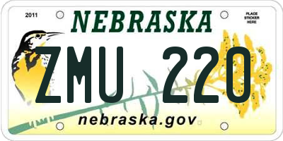 NE license plate ZMU220