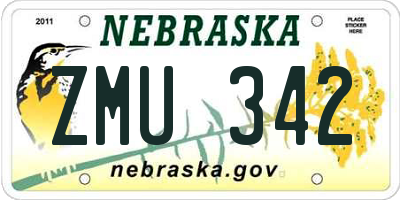 NE license plate ZMU342