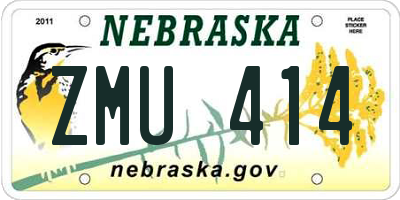 NE license plate ZMU414