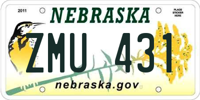 NE license plate ZMU431