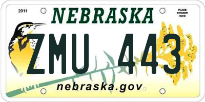 NE license plate ZMU443