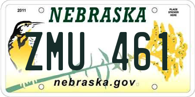 NE license plate ZMU461