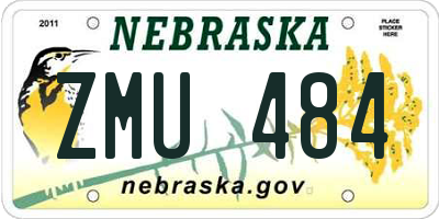 NE license plate ZMU484