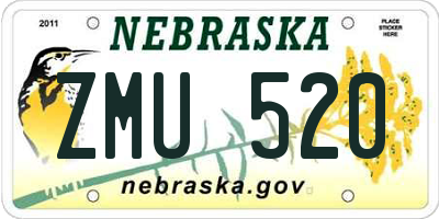 NE license plate ZMU520