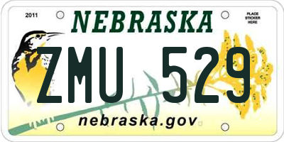 NE license plate ZMU529