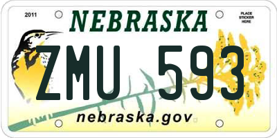 NE license plate ZMU593