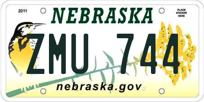 NE license plate ZMU744