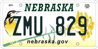 NE license plate ZMU829