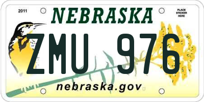 NE license plate ZMU976