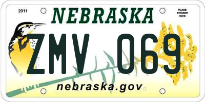 NE license plate ZMV069