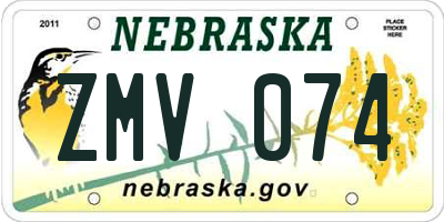 NE license plate ZMV074
