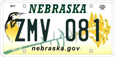 NE license plate ZMV081