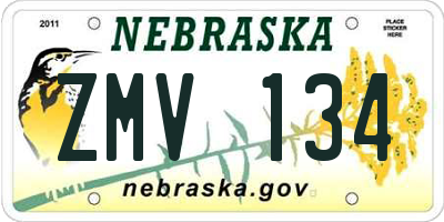 NE license plate ZMV134