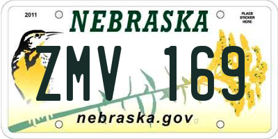 NE license plate ZMV169