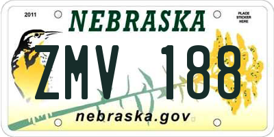 NE license plate ZMV188