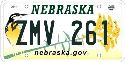 NE license plate ZMV261
