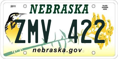 NE license plate ZMV422