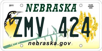 NE license plate ZMV424