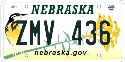 NE license plate ZMV436