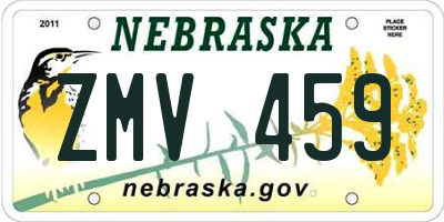 NE license plate ZMV459