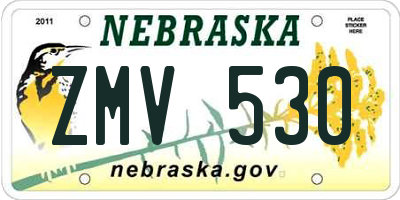 NE license plate ZMV530