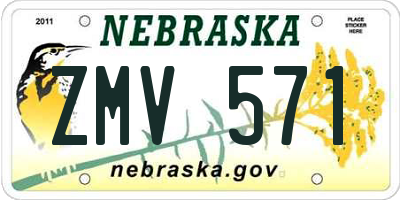 NE license plate ZMV571