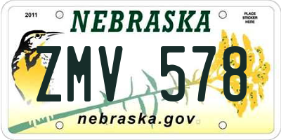 NE license plate ZMV578