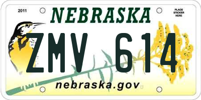 NE license plate ZMV614