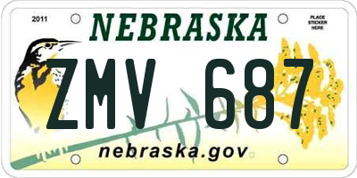 NE license plate ZMV687