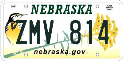 NE license plate ZMV814