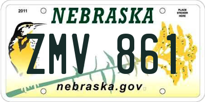 NE license plate ZMV861