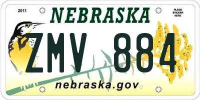 NE license plate ZMV884