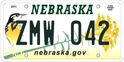 NE license plate ZMW042
