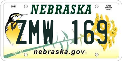 NE license plate ZMW169