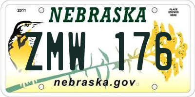 NE license plate ZMW176