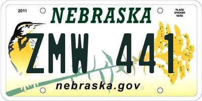 NE license plate ZMW441