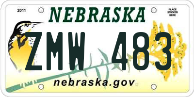 NE license plate ZMW483