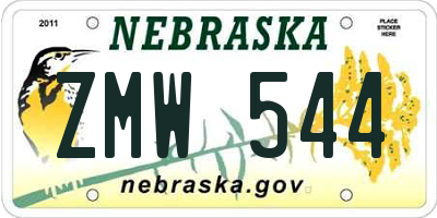 NE license plate ZMW544