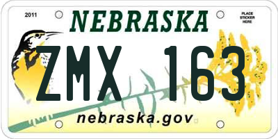 NE license plate ZMX163