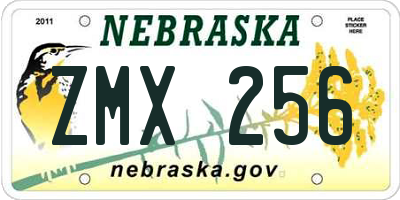 NE license plate ZMX256
