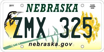 NE license plate ZMX325