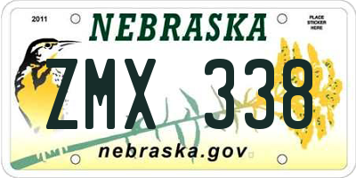 NE license plate ZMX338