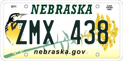 NE license plate ZMX438