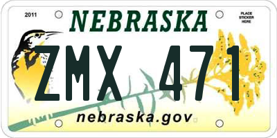 NE license plate ZMX471