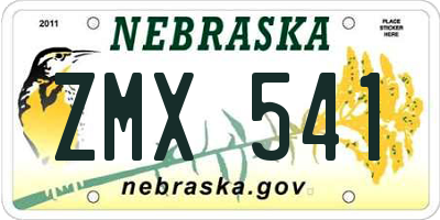 NE license plate ZMX541