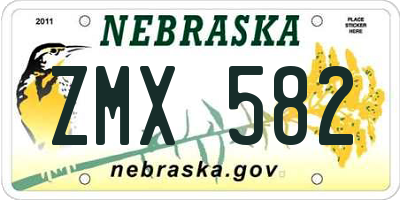 NE license plate ZMX582