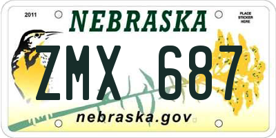 NE license plate ZMX687