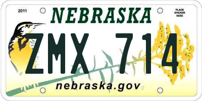 NE license plate ZMX714